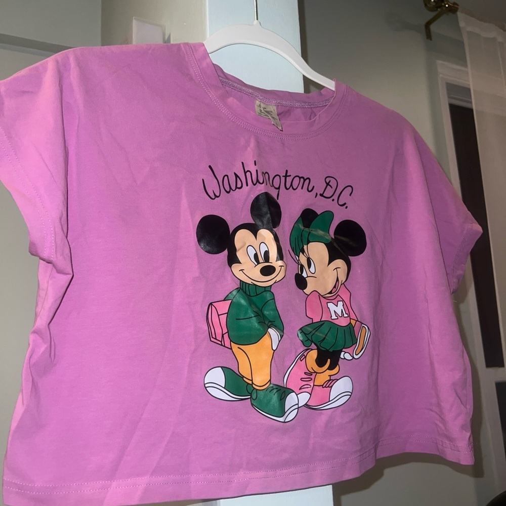 Minnie And Mickey D.C. Size L Cropped Top 95% Cotton - Picture 3 of 7